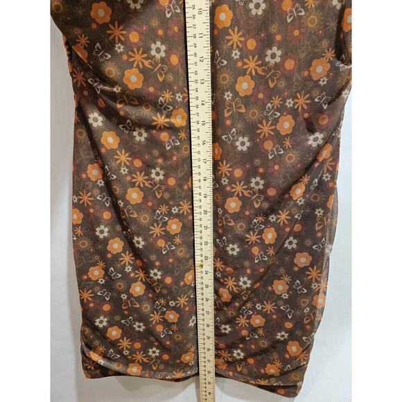 Birch & Stone Button Front Multicolor Floral Shirt Dress Bodycon Women's Large - Picture 4 of 5